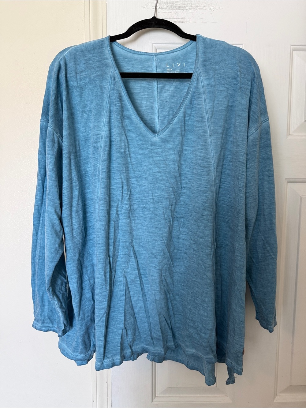 Livi Active Light Blue V-Neck Lightweight Pullover